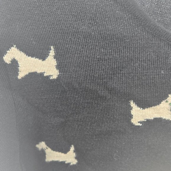 Un Jour Ailleurs Black Scottie Dog Wool Blend French Pullover Sweater Size 3 - Picture 4 of 7